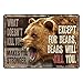 River's Edge Bears Will Kill You Tin Sign