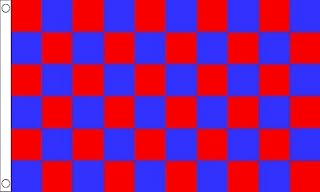 Red and Blue Check Flag - 5 x 3 FT - 100% Polyester With Eyelets Banner - FlagSuperstore