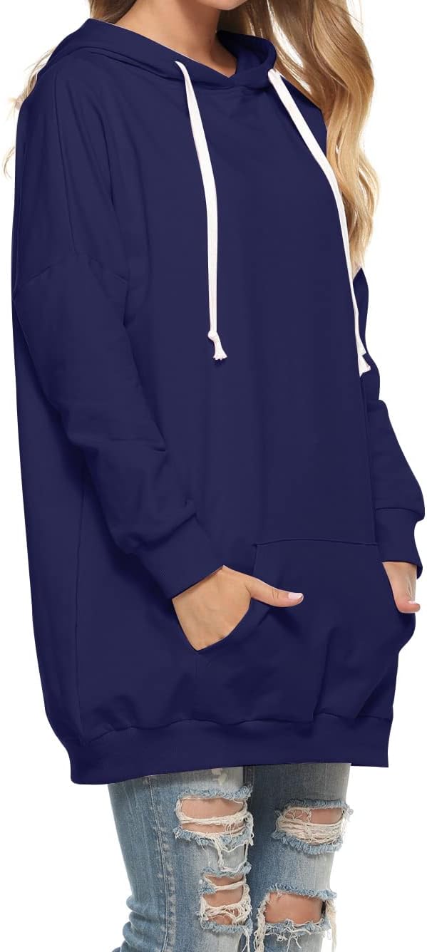Famulily Womens Oversized Hoodie Extra Long Hooded Tunic Sweatshirt with Pockets - Image 4