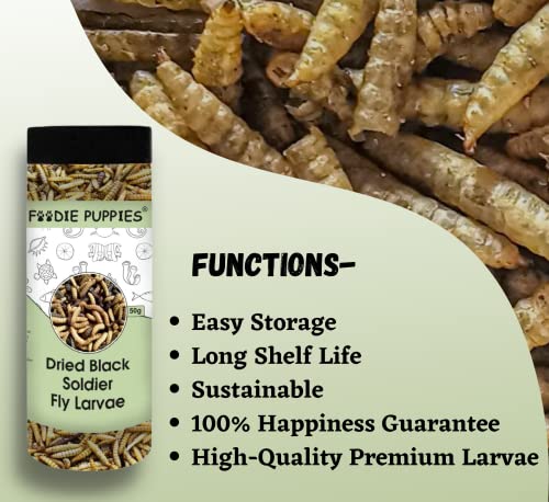 Foodie-Puppies-Combo-Pack-of-Dried-Black-Soldier-Fly-Larvae-50g-Freeze-Dried-Shrimp-35g-Freeze-Dried-Tubifex-Worms-40g-Fish-Food-for-Aquarium-Fishes