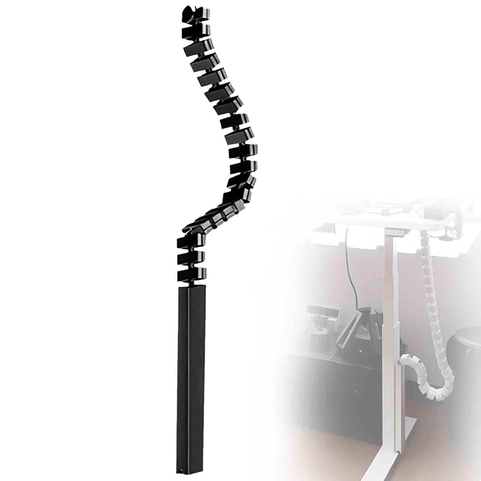 Organizador Cables Magnético para Escritorio Ajustable, Cubre Cables Flexible 132cm para Gaming Desk y Home Office(Black)