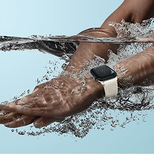 3 Pack Stretchy Solo Loop Band Compatible With Apple Watch Band 38Mm 40Mm 41Mm For Women Men, Adjustable Sport Elastic Nylon Strap For Iwatch Series Ultra/Se/8/7/6/5/4/3/2/1, Starlight/Brown/Black #TOP4