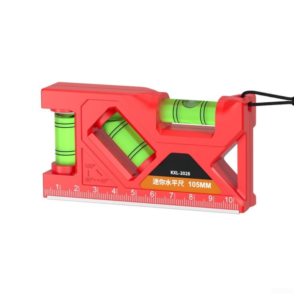 Nivelador magnético portátil para nivel de burbuja de 155 mm, precisión para proyectos de bricolaje, herramienta de medición de bolsillo de aleación de aluminio (105 mm)
