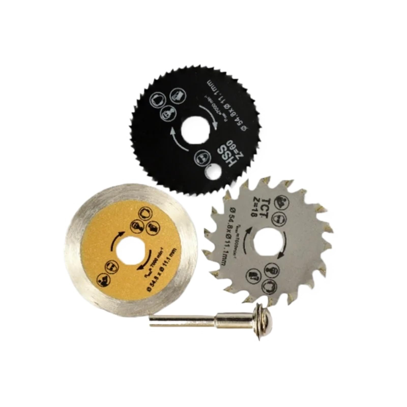 Brzeszczot do cięcia metalu 1PC HSS średnica zewnętrzna 54.8mm Mini piła tarczowa tarcza do cięcia drewna diamentowe brzeszczoty metalowa plastikowa ceramika(Black 30T)