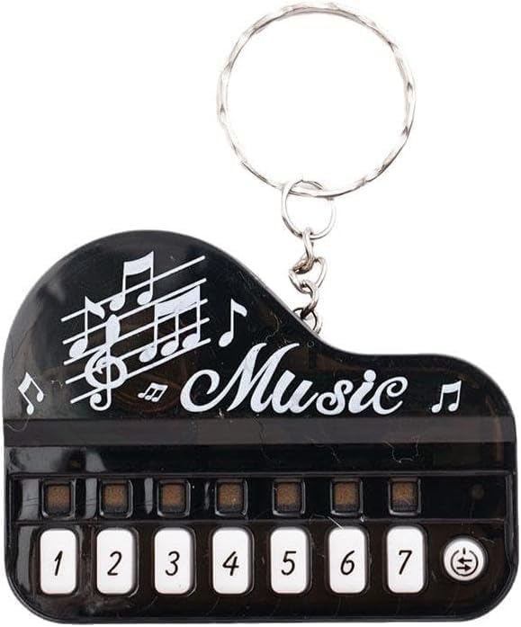 Rzcin Black Micro Piano Keychain, Portable Keyboard Instrument, Mini Electronic with Lights, Pianos and Keyboards - Image 3