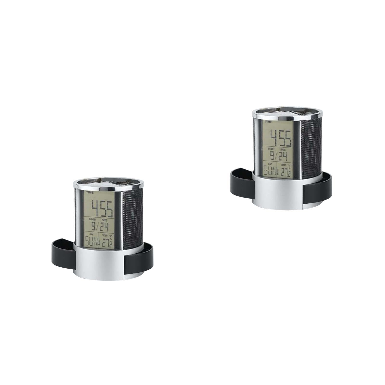 Porte Stylo Multifonctionnel avec Calendrier Électronique et Horloge Gadpiparty, Lot de 2
