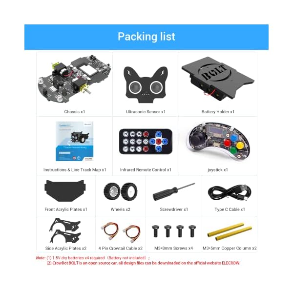 ELECROW CrowBot Toy Car, Coding Robot Kit for Teens Learning Programming, Learning & Education Toys for Ages 6+ - Image 7