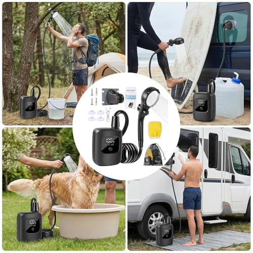 Unidad de ducha ABS para camping y excursiones con ahorro de agua 2