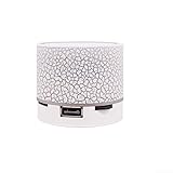 Altoparlante portatile portatile con luci LED vivaci e funzionalità wireless per un facile divertimento musicale (bianco)