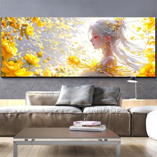 Peinture diamant kit complet fleur point de croix strass 50x100