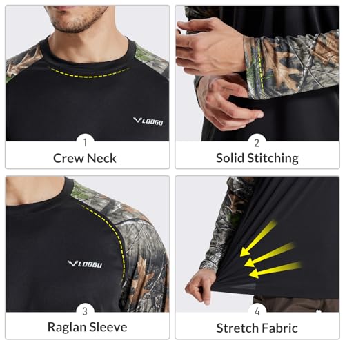 LOOGU Men's UPF 50+ UV Sun Protection SPF Rash Guard Lightweight Long Sleeve Shirts Outdoor for Fishing Hiking Swimming4