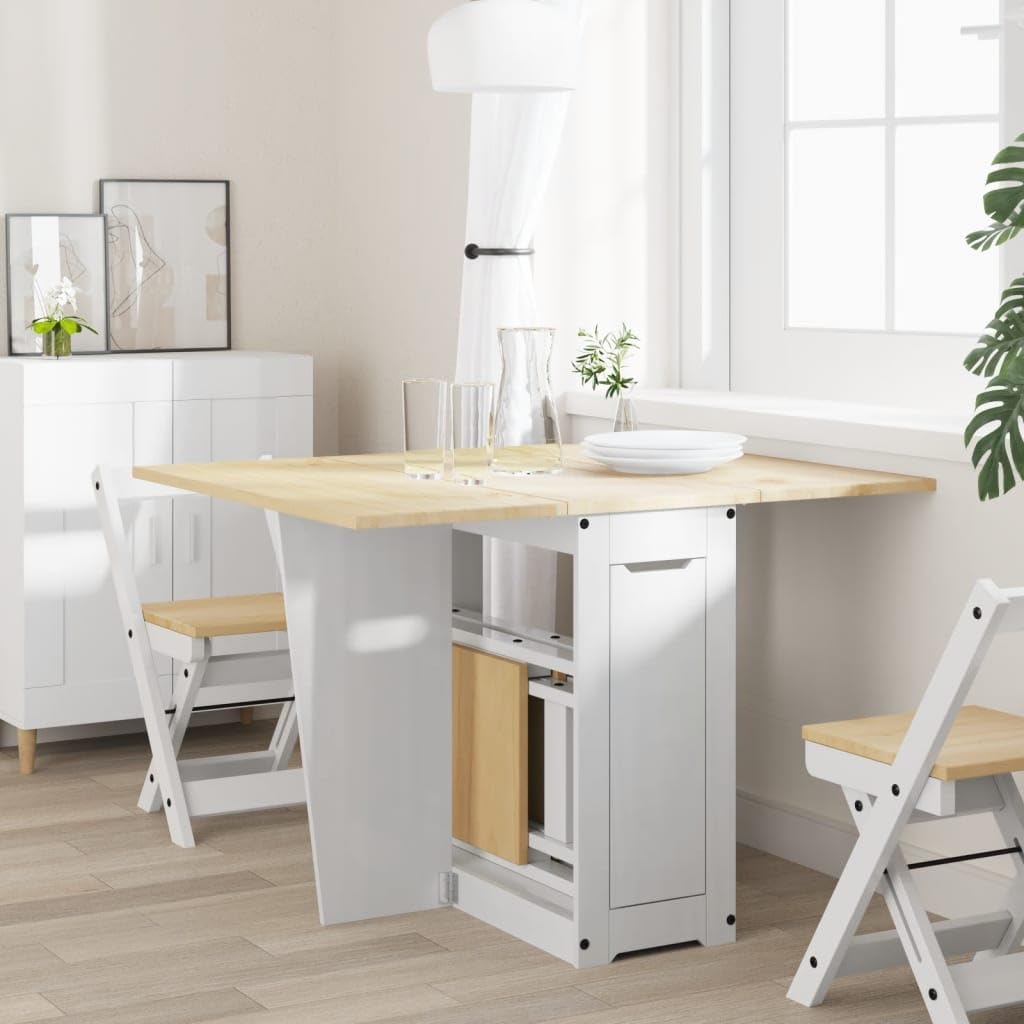 pokgdf Butterfly Esstisch ausziehbar und klappbar, vielseitiger Klapptisch für Küche und Wohnzimmer mit platzsparender Aufbewahrung, Klapptisch mit Stauraum für Stühle aus Kiefernholz Küche, Haushalt & Wohnen