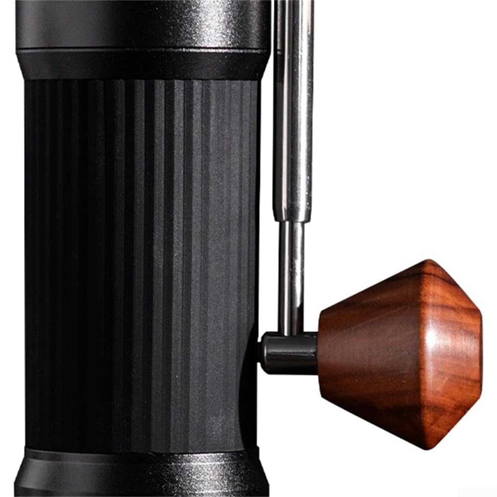 Molinillo de café manual con rebabas ajustables de 7 estrellas hecho de acero inoxidable, molienda consistente y control preciso para espresso y verter sobre café (negro)