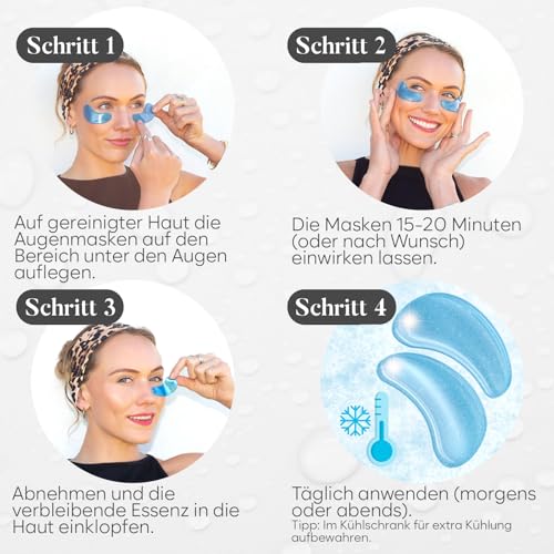BLOOMORA Gemischte Augenpads (30 Paare) - Eye Pads mit Niacinamid & Augenpads Hyaluron - Augenpadz Gegen Augenringe - Augenringe Entfernen - Eye Patches