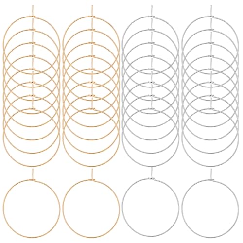 Shimmeroo 100Pcs 30mm Wine Glass Charms Rings Women Hoop Earrings Wine Charms for Stem Glasses Gold/Silver Hoops for Jewelry Making Wedding Birthday Party Favor Gifts