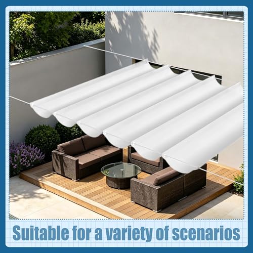Toile d'ombrage rétractable 1000x400 pare soleil extérieur blanc