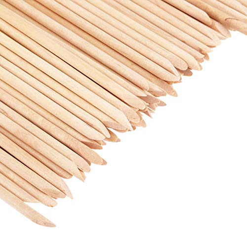 Sowaka 100 Pcs Nail Sticks Orange Wood Double Sided Natural Manicure Mini Cuticle Stick Pusher Remover For Women #TOP2