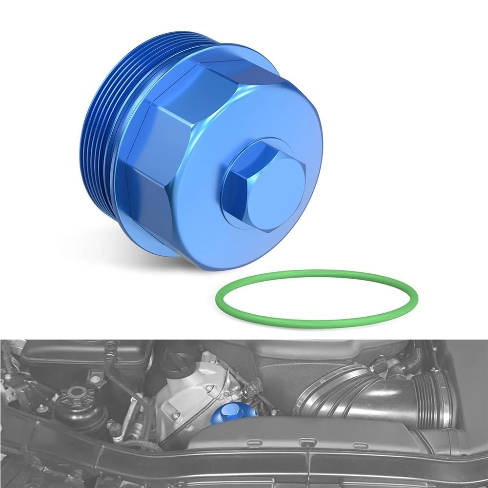 Tappi for alloggiamento filtro olio motore in alluminio adatti for BMW E90 E92 E93 M3(Blue)