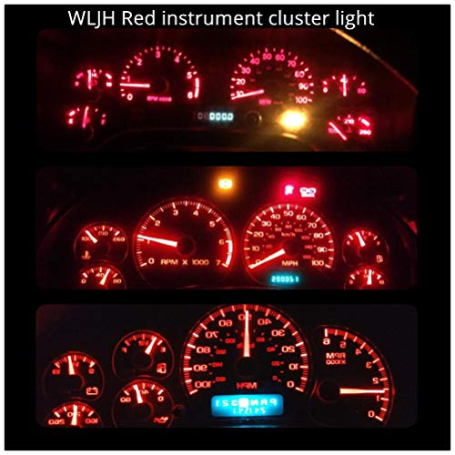 Image of WLJH Red Twist Socket LED Dash Kit for 1987-1991 Jeep Wrangler, Dimmable | 3030 SMD, 100lm, 360 Lighting, Plug and Play, Gauge Cluster and Speedometer Backlight, 8-Pack