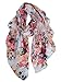 GERINLY Lightweight Scarves: Fashion Flowers Print Shawl Wrap For Women