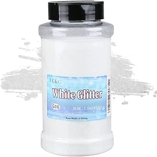 TORC White Fine Glitter 1 Pound 16 OZ Glitter Powder for Tumblers Resin Crafts Slime Cosmetic Nail Painting Festival Decor...