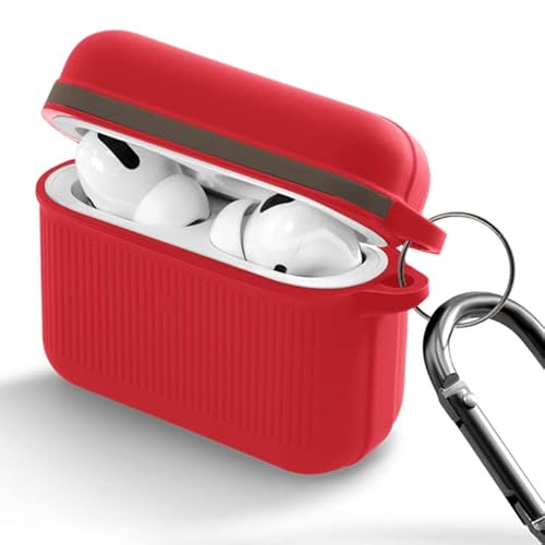 ＺＮＸ＼ＺＥＮＩＸ AirPods Pro ケース シリコン カラビナ付 レッド ZX-linpods (AirPods Pro, レッド)