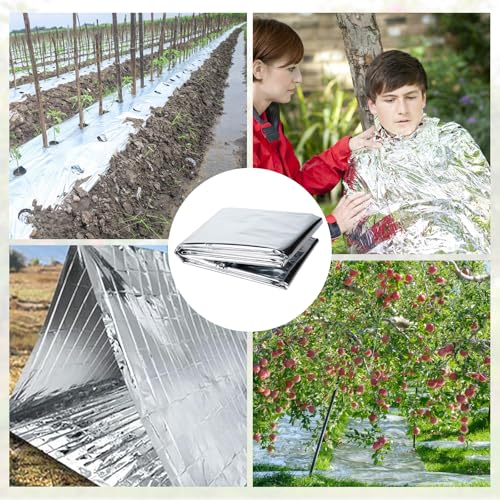 Eniyou 6 Stück 210×160cm Mylarfolie Reflektierende Folie Mylar Folie Silber Hohe Reflektivität Verbessert Lichtverteilung Fördert Pflanzenwachstum Geeignet für Gärten Gewächshäuser Pflanzenschuppen