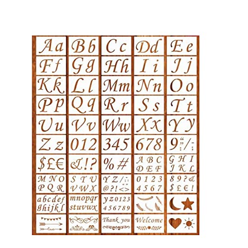 Yosogo Set Stencil Per Disegno – 2 Modelli Artistici E 4 Piastre Con Lettere ABC Per Bambini E Adulti - 3