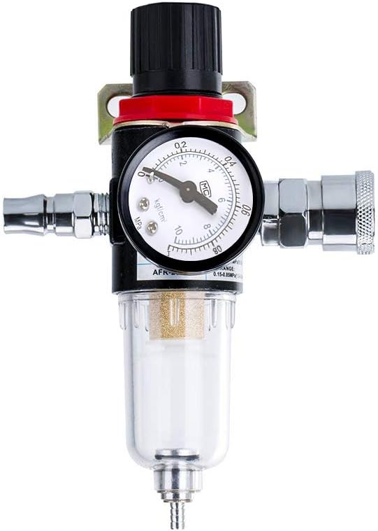 Windyus 1/4" BSP Air Compressor Airbrush Filter Moisture Trap Oil Water Separator Regulator Lubricator