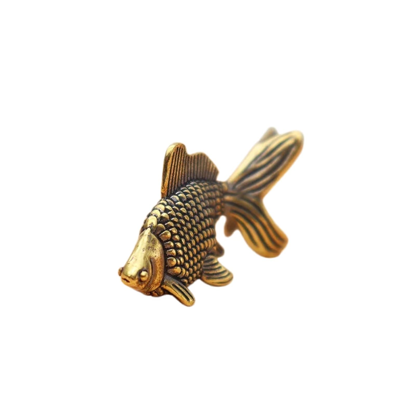 Huolimxun 2 Vintage Brass Goldfish Statues Lucky Animal Ornaments Home Desk Decoration Crafts