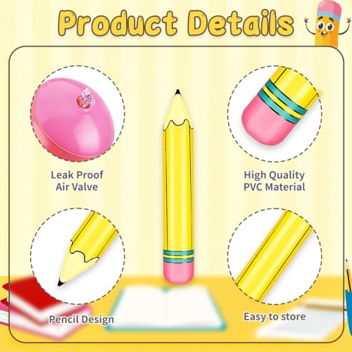 Inflatable Pencil Balloons, 6 Pcs 27 Inch by BeauParty - Used condition - Image 5
