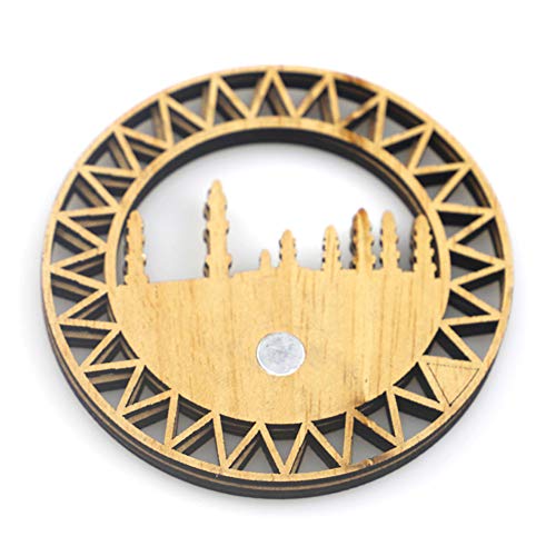 Imã de geladeira de decoração em formato de amor em madeira Alician, artesanato para festival islâmi