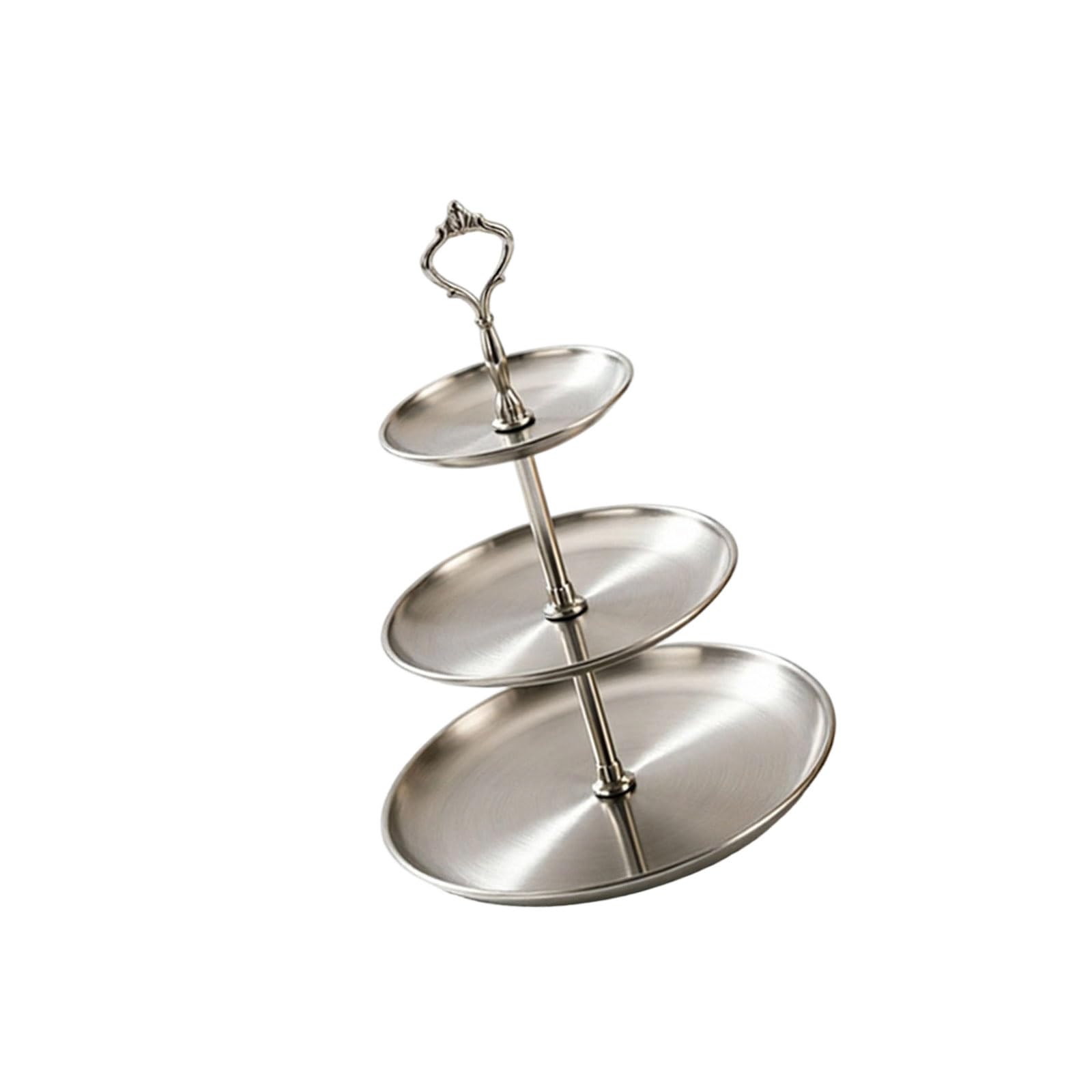 Tsophreniq Stainless Steel Multis Levels Serving Tray for Displaying Cupcakes Cookie and Fruits Dessert Platters with Stable Base Rustless Fruit Tray