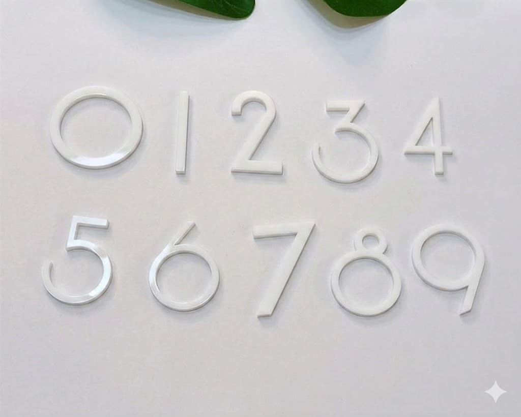 12 Pcs Arabic Acrylic Numerals for a Wall Clock (4CM, White)