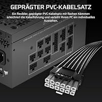 CORSAIR RM1000x Shift (2025) Vollmodulares ATX-Netzteil – Modulare Seitenschnittstelle, 12-V-2x6-Kabel, ATX 3.1 und PCIe 5.1, Lüftergeschwindigkeit, 105°C-Kondensatoren, Cybenetics Gold – Schwarz – Ansicht 5