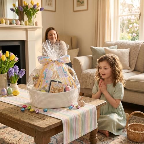 Image of Small Gift Baskets, Empty Woven Baskets for Baby Shower