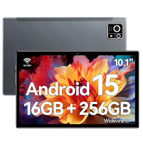 Image of M8 Android 15 Tablet, 10.1 inch IPS Touchscreen, 8-Core Processor, 16GB RAM + 256GB ROM, 8000mAh Battery, 13MP+5MP Dual Camera, Dual-Band 2.4G /5G WiFi, Bluetooth, Widevine L1