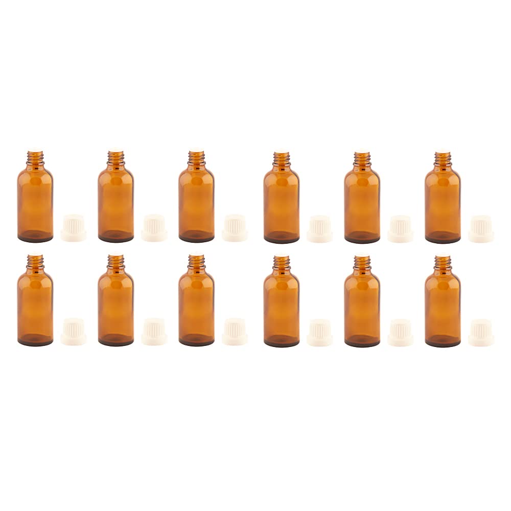 50ML 12 PCS Amber Glass Bottles Autolock White Cap For Essential Oil,Perfume,Solvents,Medicine,Liquids,Aromatherapy,Cosmetics,Dispensing And More.-image-39
