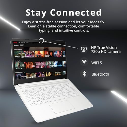 Image of HP Stream 14 inch HD Business Laptop, Intel Celeron N4120, 4GB RAM, 1TB Storage (64GB eMMC + 1TB Docking Station Set), Intel UHD Graphics, 720p Camera, Wi-Fi, 1 Year Office 365, Win 11 Home, White