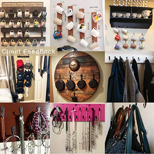 24 Pieces Coat Hooks Wall Mounted Robe Hook Single Coat Hanger No Scratch and 50 Pieces Screws 1.26 Inch Interior Diameter Copper Color