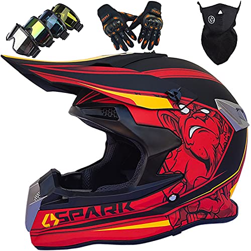 Amacigana Motocross Helm ECE22.05 - Fullface Kinderhelm Für Motorrad & Mountainbike
