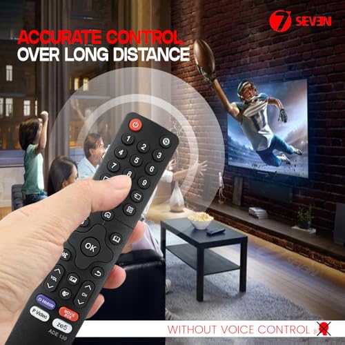 Image of 7SEVEN Compatible Smart TV Remote Control for Akai, Beston, Daiwa, Hyundai, Onix, Sansui, Vise, VW TV's Ensure Compatibility by Matching Original Remote Exactly with Listing Image for Optimal Use