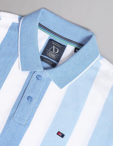 Image of AD by Arvind Blue Vertical Stripe Real Deal Polo Shirt