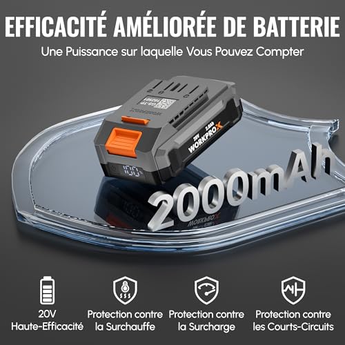 WORKPROX Batterie 20V Compacte Idéale pour les Petits Travaux de Maison