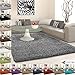 Produktbild Hochflor Langflor Shaggy Teppich Uni Farbe Verschiedene Größen und Farben - Grau, 120x120 cm Rund