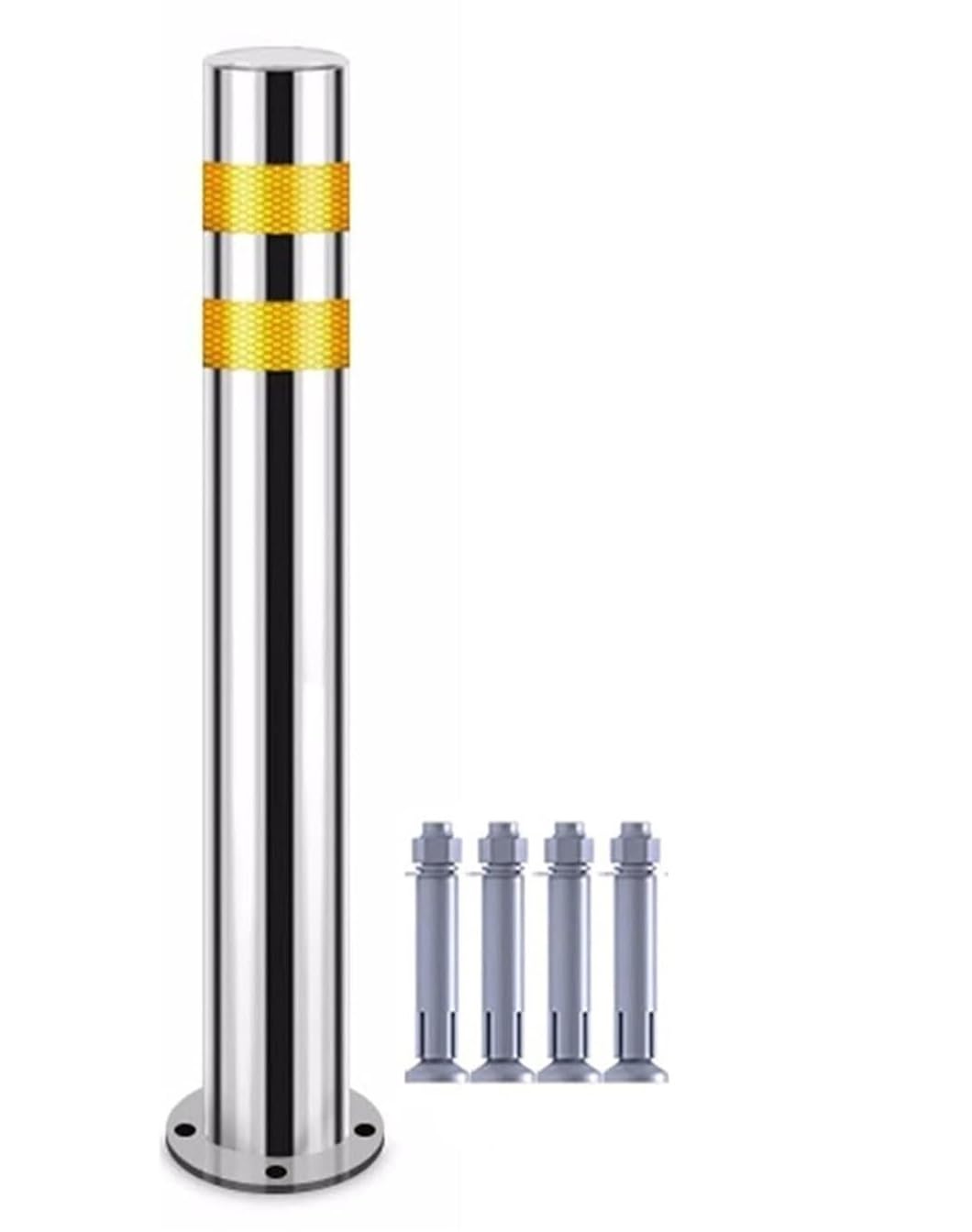 Borne de stationnement, borne de stationnement Durable en Acier Inoxydable - Borne réfléchissante de canalisation pour la Gestion des foules et la sécurité routière (60 cm, 1 unité) - Résist