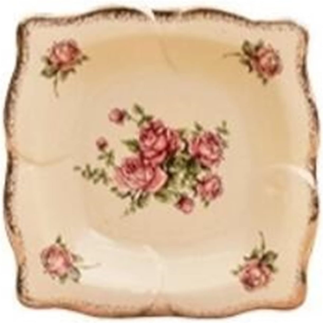 Plates Rose Gold Edging Ceramic Salad Dinner Plate Main Course Dinner Tableware Home