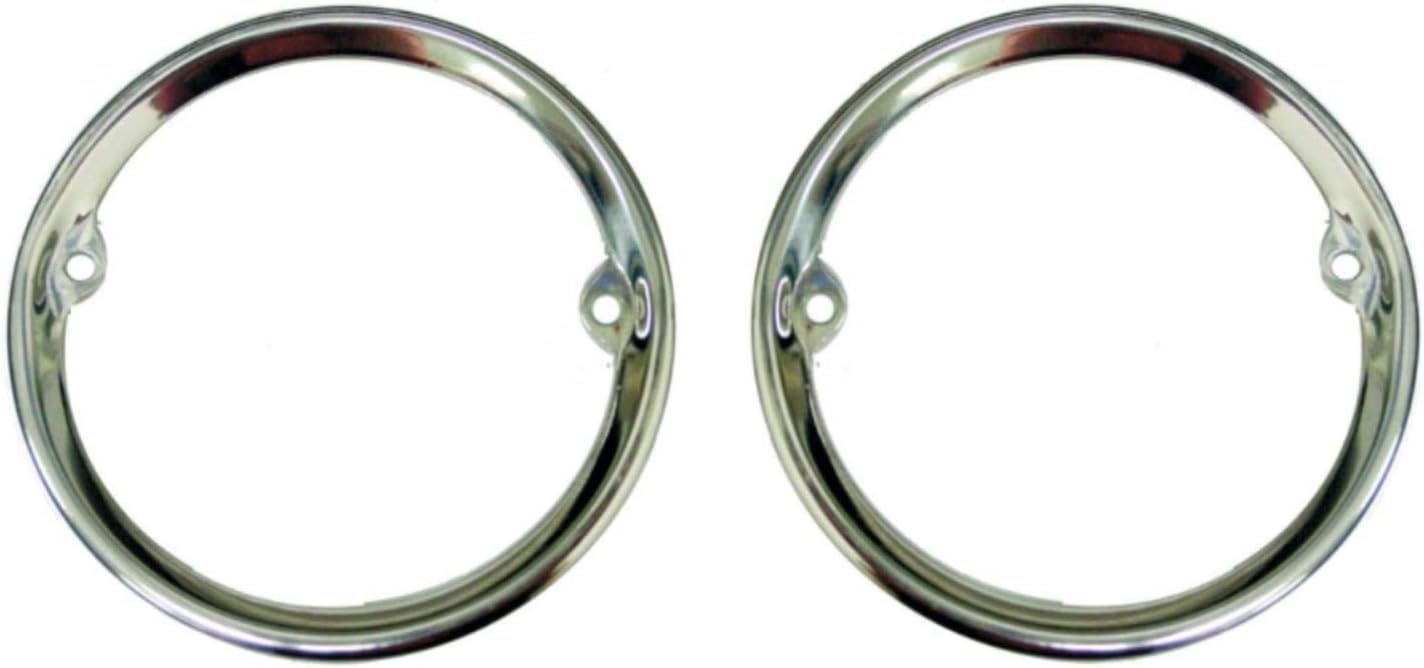 United Pacific Stainless Steel Tail Light Bezel Set 1955-59 Chevy and GM Stepside Truck