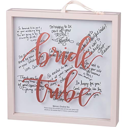 Primitives by Kathy - Caja de memoria de cristal enmarcado para los miembros de la tribu de la novia para escribir una nota