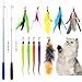 Hyselene Giochi con Piume per Gatti,12pcs Giocattoli per Gatti con Piume,Gatto Giocattolo Piuma Interattivi Retrattile,Usato per Gatti e Gattini Giochi Gatto Casa Giocattoli Interattivi per Gatti